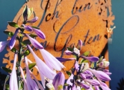 "Ich bin im Garten " Schild