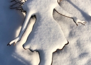 Scherenschnitt "Die Elfe" im Schnee