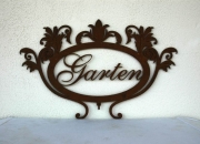 Edelrost - Rankstab "GARTEN" - Jugendstil