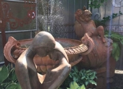 Tristan & Isolde, Rosteffekt, Impruneta Springbrunnen, Weingott, Terracotta Impruneta