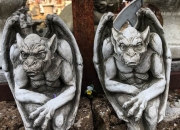 Englischer Antiksteinguss - Drachen-Wächter-Gargoyle-Drachenhund-Fabelwesen-Elfen-Garten-Gartengestaltung-Skulptur-Steinfigur-Skluptur