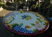 Gartenmöbel - Deruta - Tisch-Stein-Bemalt